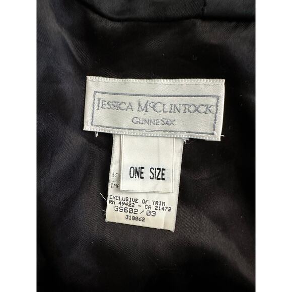 Vintage Jessica McClintock Gunne Sax Hooded Cloak Cape Black Velvet Gothic OS - Picture 2 of 11